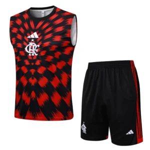 Conjunto Regata e Short Vermelho e Preto do Flamengo 2025-2026