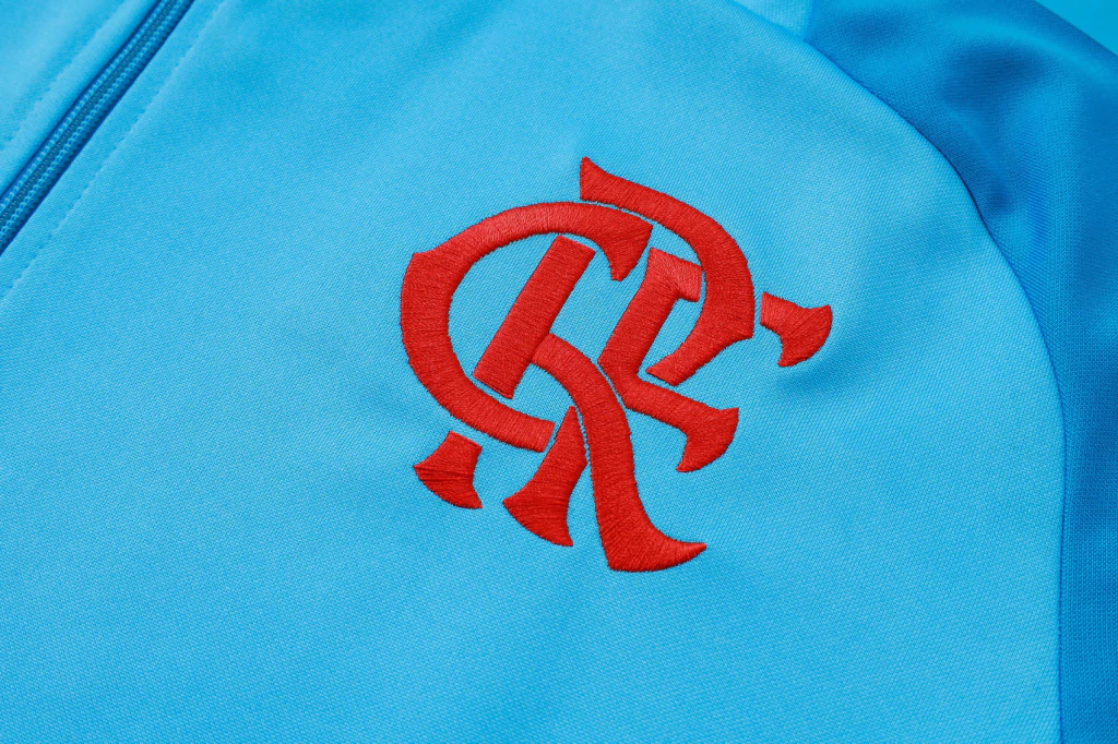 Conjunto Casaco e Calça Azul Claro do Flamengo 2025-2026 Conjunto Casaco e Calça Azul Claro do Flamengo 2025-2026