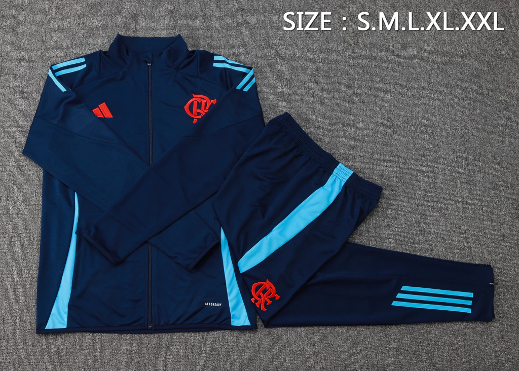 Conjunto Casaco e Calça Azul Escuro do Flamengo 2025-2026 Conjunto Casaco e Calça Azul Escuro do Flamengo 2025-2026