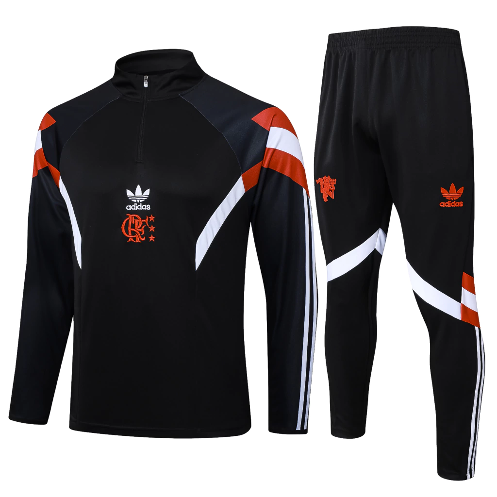 Conjunto Blusa Meio Zíper e Calça Preto do Flamengo 2025-2026 Conjunto Blusa Meio Zíper e Calça Preto do Flamengo 2025-2026
