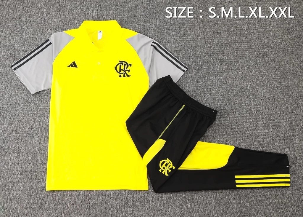 Conjunto Camisa Polo e Calça Amarelo do Flamengo 2024-2025 Conjunto Camisa Polo e Calça Amarelo do Flamengo 2024-2025