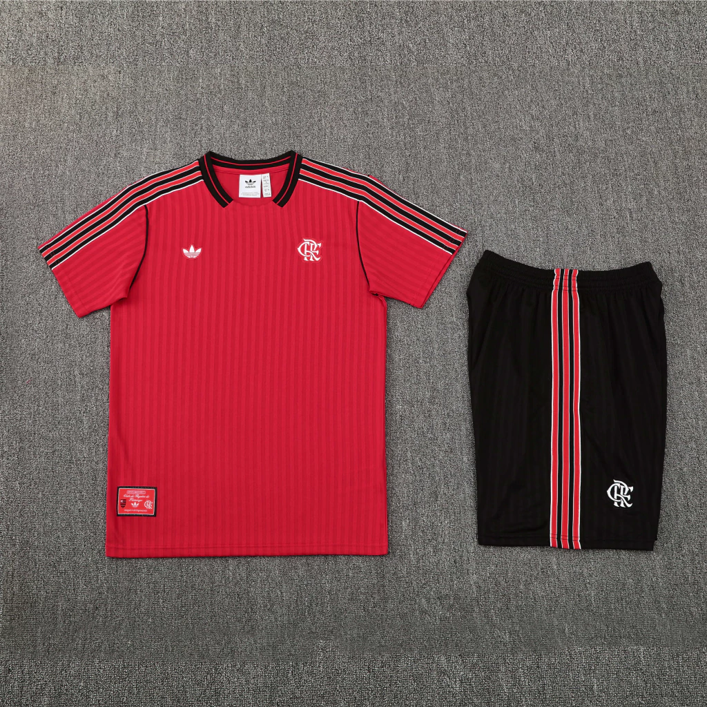 Conjunto Camisa e Short Vermelho do Flamengo 2025-2026 Conjunto Camisa e Short Vermelho do Flamengo 2025-2026