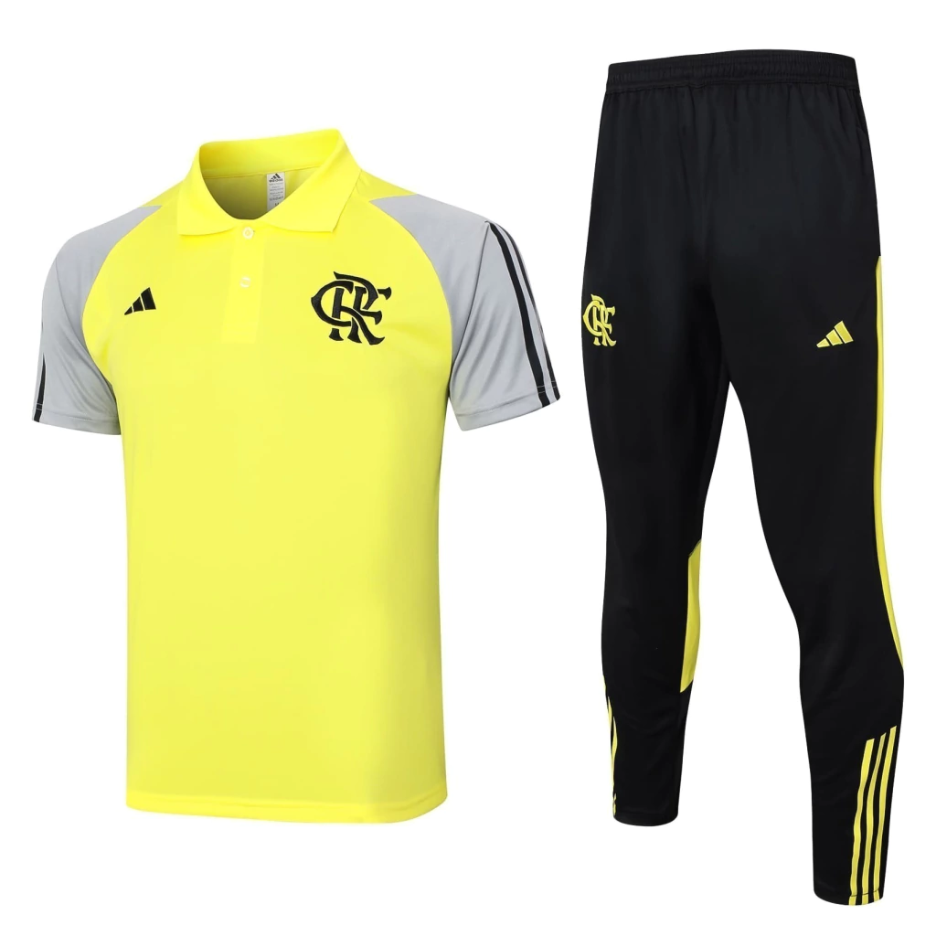 Conjunto Camisa Polo e Calça Amarelo do Flamengo 2024-2025 Conjunto Camisa Polo e Calça Amarelo do Flamengo 2024-2025