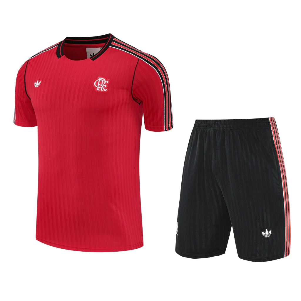 Conjunto Camisa e Short Vermelho do Flamengo 2025-2026 Conjunto Camisa e Short Vermelho do Flamengo 2025-2026