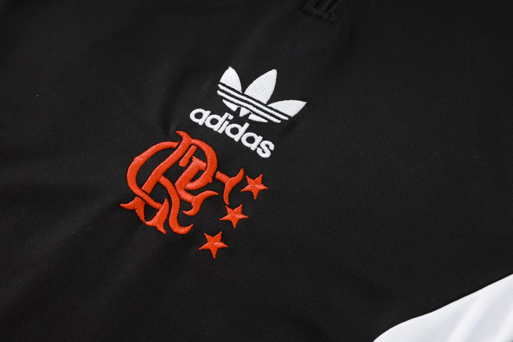 Conjunto Blusa Meio Zíper e Calça Preto do Flamengo 2025-2026 Conjunto Blusa Meio Zíper e Calça Preto do Flamengo 2025-2026