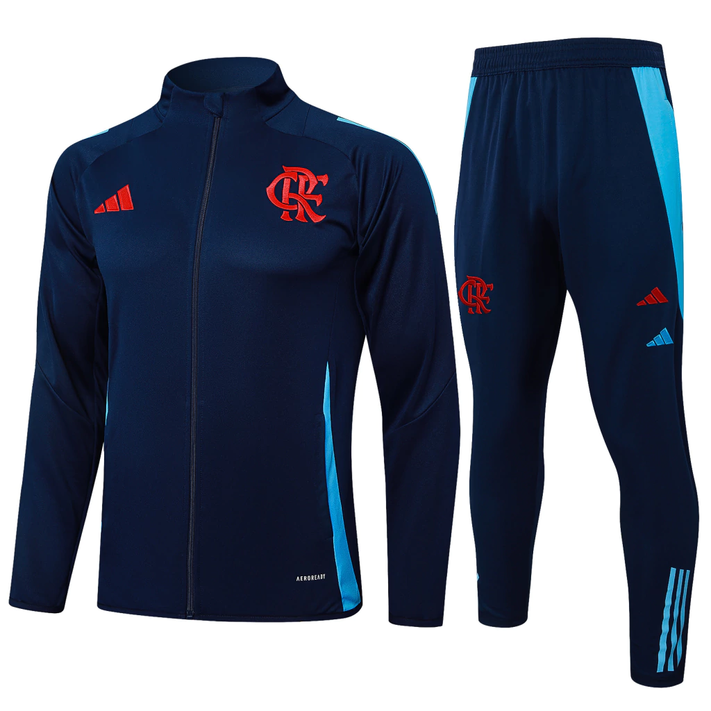Conjunto Casaco e Calça Azul Escuro do Flamengo 2025-2026 Conjunto Casaco e Calça Azul Escuro do Flamengo 2025-2026