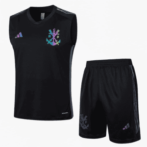 Conjunto Regata e Short Preto do Flamengo 2023-2024