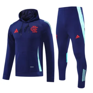 Conjunto Moletom com Capuz e Calça Azul Escuro do Flamengo 2025-2026