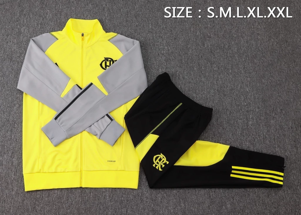 Conjunto Casaco e Calça Amarelo do Flamengo 2024-2025 Conjunto Casaco e Calça Amarelo do Flamengo 2024-2025